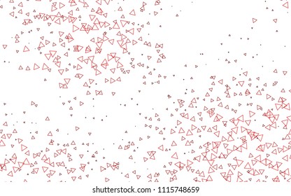 Light Red vector abstract colorful background, which consist of triangles. Pattern with colored triangles on white background.