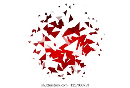 Light Red vector abstract colorful background, which consist of triangles. Pattern with colored triangles on white background.