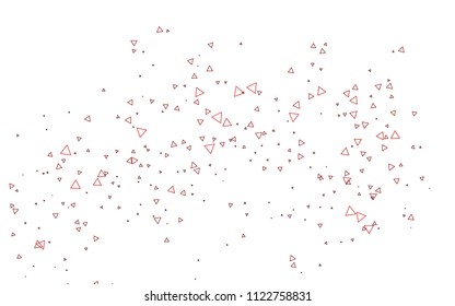 Light Red vector abstract colorful background, which consist of triangles. Pattern with colored triangles on white background.