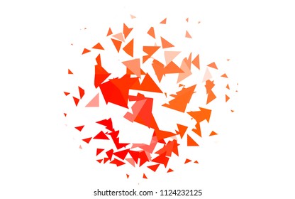 Light Red vector abstract colorful background, which consist of triangles. Pattern with colored triangles on white background.