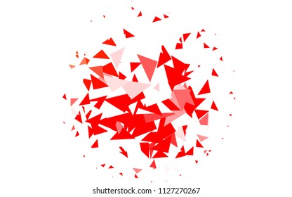 Light Red vector abstract colorful background, which consist of triangles. Pattern with colored triangles on white background.