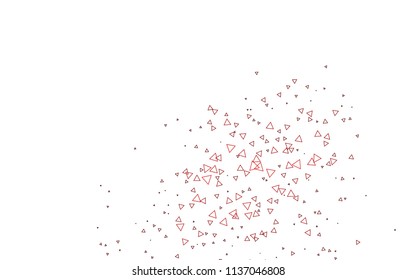 Light Red vector abstract colorful background, which consist of triangles. Pattern with colored triangles on white background.