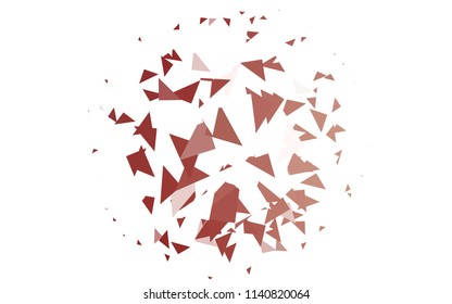 Light Red vector abstract colorful background, which consist of triangles. Pattern with colored triangles on white background.