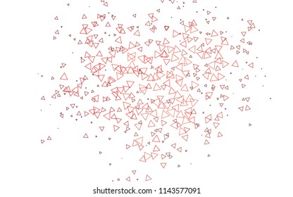 Light Red vector abstract colorful background, which consist of triangles. Pattern with colored triangles on white background.