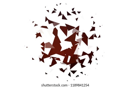 Light Red vector abstract colorful background, which consist of triangles. Pattern with colored triangles on white background.