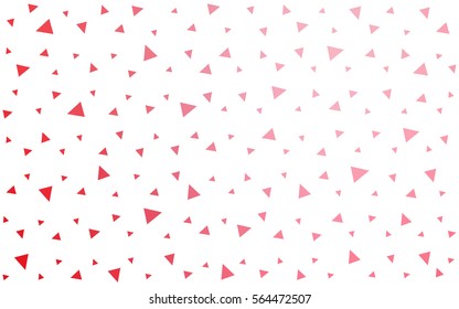 Light Red vector abstract colorful background, which consist of triangles. Pattern with colored triangles on white background.