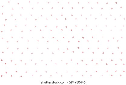 Light Red vector abstract colorful background, which consist of triangles. Pattern with colored triangles on white background.