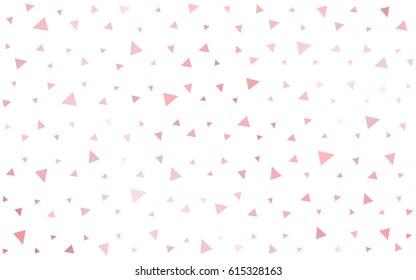 Light Red vector abstract colorful background, which consist of triangles. Pattern with colored triangles on white background.