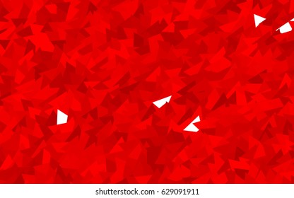 Light Red vector abstract colorful background, which consist of triangles. Pattern with colored triangles on white background.