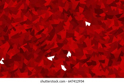 Light Red vector abstract colorful background, which consist of triangles. Pattern with colored triangles on white background.