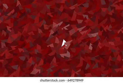Light Red vector abstract colorful background, which consist of triangles. Pattern with colored triangles on white background.