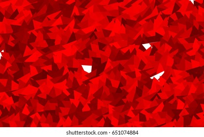 Light Red vector abstract colorful background, which consist of triangles. Pattern with colored triangles on white background.