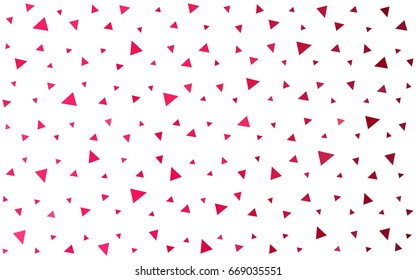 Light Red vector abstract colorful background, which consist of triangles. Pattern with colored triangles on white background.