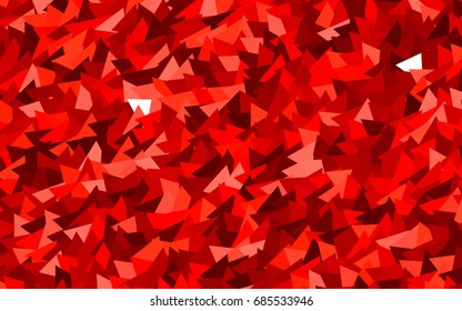 Light Red vector abstract colorful background, which consist of triangles. Pattern with colored triangles on white background.