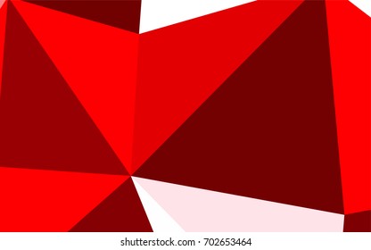 Light Red vector abstract colorful background, which consist of triangles. Pattern with colored triangles on white background.