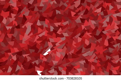 Light Red vector abstract colorful background, which consist of triangles. Pattern with colored triangles on white background.