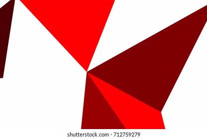 Light Red vector abstract colorful background, which consist of triangles. Pattern with colored triangles on white background.