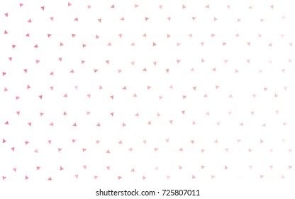 Light Red vector abstract colorful background, which consist of triangles. Pattern with colored triangles on white background.