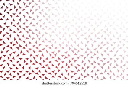 Light Red vector abstract colorful background, which consist of triangles. Pattern with colored triangles on white background.