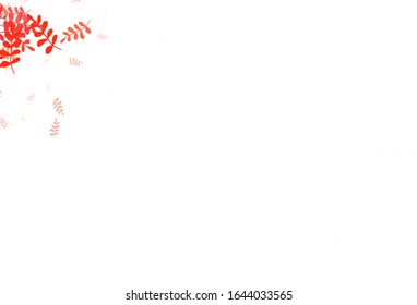Light Red vector abstract design with leaves. Shining colored illustration with leaves in doodle style. New design for your business.