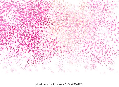 Light Red vector abstract design with leaves. Modern geometrical abstract illustration with leaves. Brand new style for your business design.