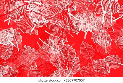 Light Red vector abstract design with leaves. Leaves and flowers with gradient on white background. The best design for your business.