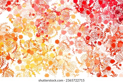 Light Red vector abstract design with flowers Shining colored illustration with flowers. Doodle design for your web site.