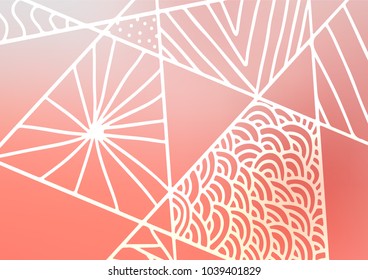 Light Red vector abstract doodle pattern. Glitter abstract illustration with doodles and Zen tangles. Brand-new style for your business design.