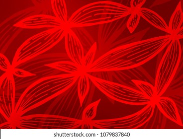 Light Red vector abstract doodle background. A vague abstract illustration with doodles in Indian style. The template can be used as a background for cell phones.
