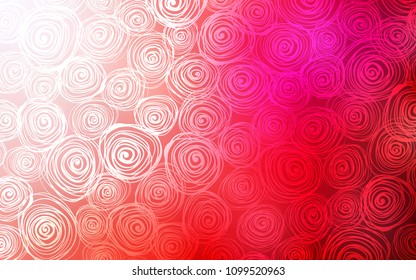 Light Red vector abstract doodle background. Blurred decorative design in Indian style with roses. The pattern can be used for wallpapers and coloring books.
