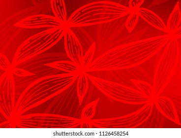 Light Red vector abstract floral doodle pattern. Colorful illustration in abstract style with doodles and Zen tangles. The best blurred design for your business.
