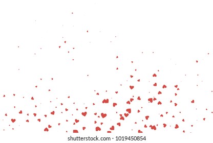 Light red vector abstract lovely pattern with Hearts on white background. Happy Valentine's Day Greeting Card with small hearts. Stock template for your romantic ad, leaflet, banner.