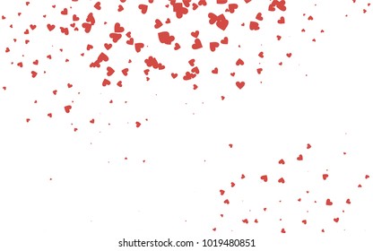 Light red vector abstract lovely pattern with Hearts on white background. Happy Valentine's Day Greeting Card with small hearts. Stock template for your romantic ad, leaflet, banner.