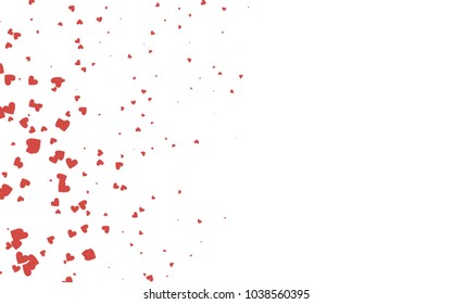 Light red vector abstract lovely pattern with Hearts on white background. Happy Valentine's Day Greeting Card with small hearts. Stock template for your romantic ad, leaflet, banner.
