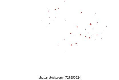 Light red vector abstract lovely pattern with Hearts on white background. Happy Valentine's Day Greeting Card with small hearts. Stock template for your romantic ad, leaflet, banner.