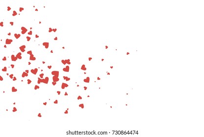 Light red vector abstract lovely pattern with Hearts on white background. Happy Valentine's Day Greeting Card with small hearts. Stock template for your romantic ad, leaflet, banner.