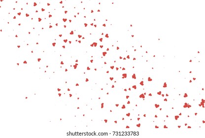 Light red vector abstract lovely pattern with Hearts on white background. Happy Valentine's Day Greeting Card with small hearts. Stock template for your romantic ad, leaflet, banner.