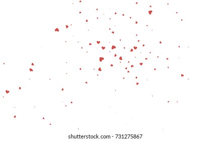 Light red vector abstract lovely pattern with Hearts on white background. Happy Valentine's Day Greeting Card with small hearts. Stock template for your romantic ad, leaflet, banner.