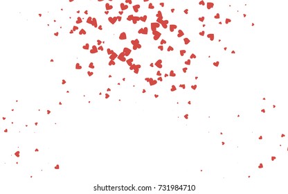 Light red vector abstract lovely pattern with Hearts on white background. Happy Valentine's Day Greeting Card with small hearts. Stock template for your romantic ad, leaflet, banner.