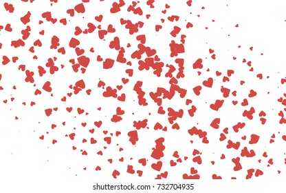 Light red vector abstract lovely pattern with Hearts on white background. Happy Valentine's Day Greeting Card with small hearts. Stock template for your romantic ad, leaflet, banner.