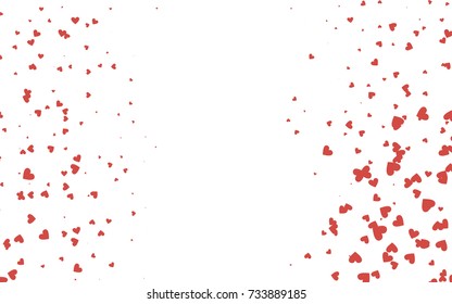 Light red vector abstract lovely pattern with Hearts on white background. Happy Valentine's Day Greeting Card with small hearts. Stock template for your romantic ad, leaflet, banner.