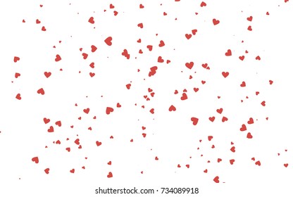 Light red vector abstract lovely pattern with Hearts on white background. Happy Valentine's Day Greeting Card with small hearts. Stock template for your romantic ad, leaflet, banner.