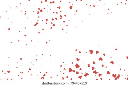 Light red vector abstract lovely pattern with Hearts on white background. Happy Valentine's Day Greeting Card with small hearts. Stock template for your romantic ad, leaflet, banner.