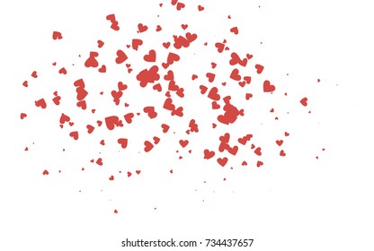 Light red vector abstract lovely pattern with Hearts on white background. Happy Valentine's Day Greeting Card with small hearts. Stock template for your romantic ad, leaflet, banner.