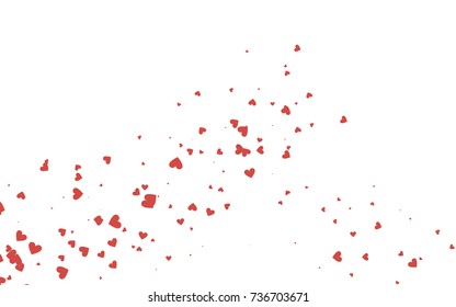 Light red vector abstract lovely pattern with Hearts on white background. Happy Valentine's Day Greeting Card with small hearts. Stock template for your romantic ad, leaflet, banner.