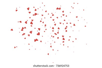 Light red vector abstract lovely pattern with Hearts on white background. Happy Valentine's Day Greeting Card with small hearts. Stock template for your romantic ad, leaflet, banner.