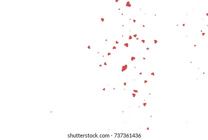 Light red vector abstract lovely pattern with Hearts on white background. Happy Valentine's Day Greeting Card with small hearts. Stock template for your romantic ad, leaflet, banner.