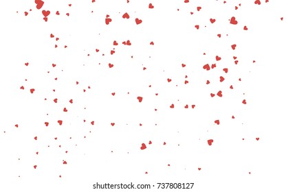 Light red vector abstract lovely pattern with Hearts on white background. Happy Valentine's Day Greeting Card with small hearts. Stock template for your romantic ad, leaflet, banner.