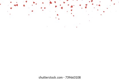 Light red vector abstract lovely pattern with Hearts on white background. Happy Valentine's Day Greeting Card with small hearts. Stock template for your romantic ad, leaflet, banner.