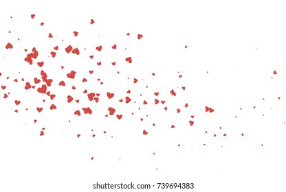 Light red vector abstract lovely pattern with Hearts on white background. Happy Valentine's Day Greeting Card with small hearts. Stock template for your romantic ad, leaflet, banner.